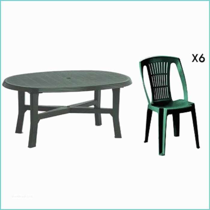 Ensemble Table Et Chaise De Jardin Plastique Table Ovale Verte 6 Chaises Jardin Plastique Vert