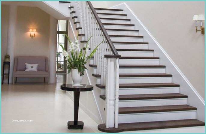 Escalier Repeint En Blanc Peindre Escalier Bois Moderne Deco Maison Moderne
