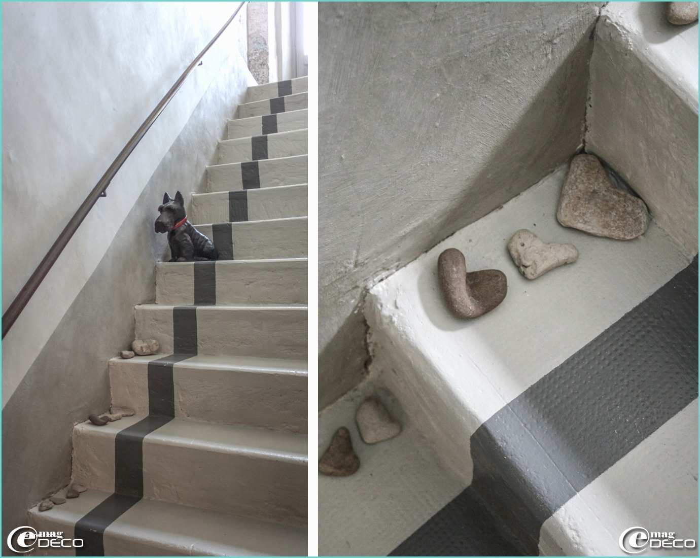 Escaliers Peints En Gris Les Nomades Baroques E Magdeco Magazine De Décoration