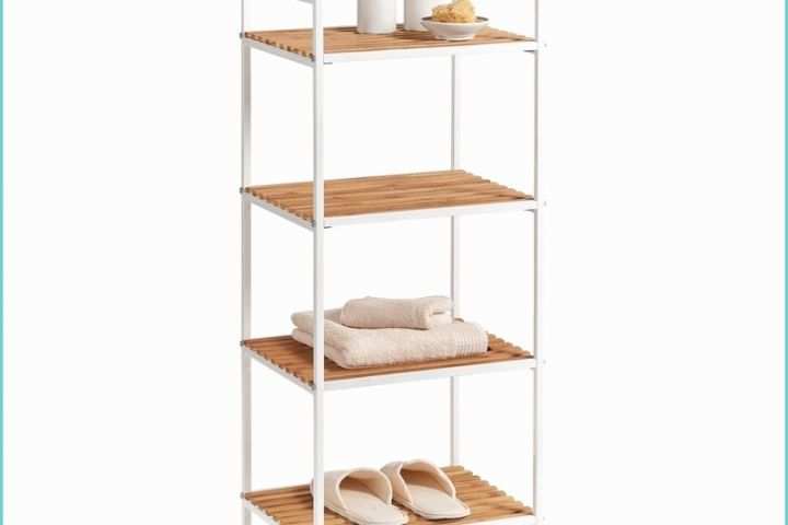 Etagere Salle De Bains Etagere Colonne Salle De Bains Metal Blanc Bois Bambou