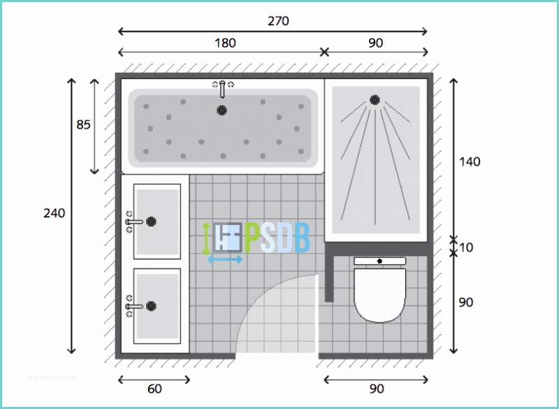 Exemple De Salle De Bain De 5m2 [plan] Plan Salle De Bain De 6 5m2 Modèle Et Exemple D