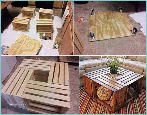 Fabriquer Table En Bois Fabriquer Une Table Basse Avec Des Caisses En Bois