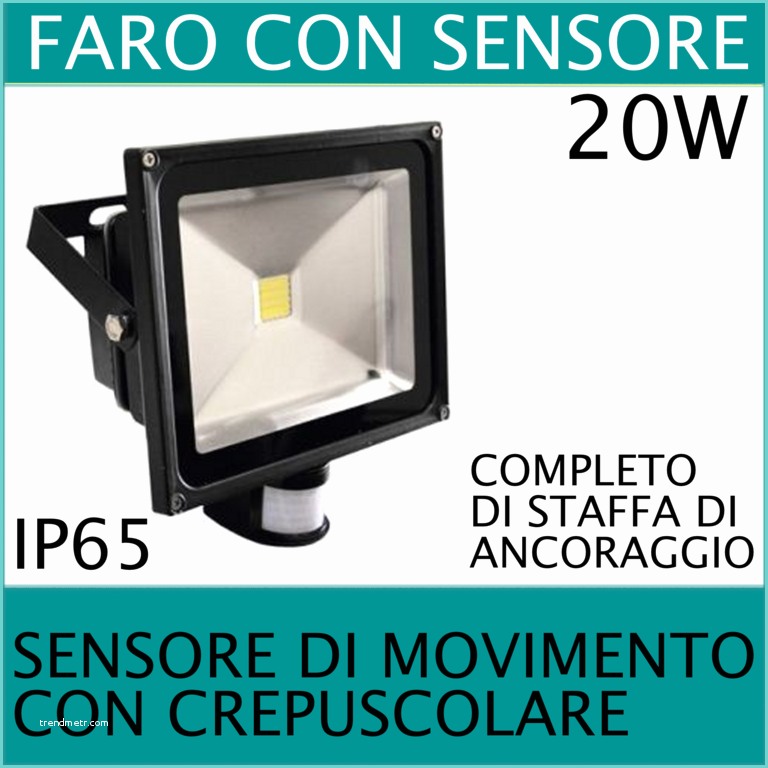 Faro Con Sensore Di Movimento A Batteria Faro Led Con Sensore Movimento Crepuscolare 20w Ip 65