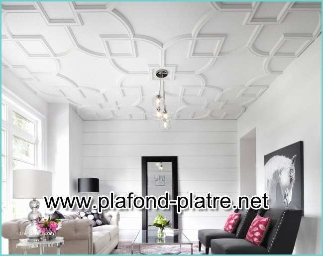 Faux Plafond En Pltre Plafond Blanc En Platre Décoration Contemporaine Plafond
