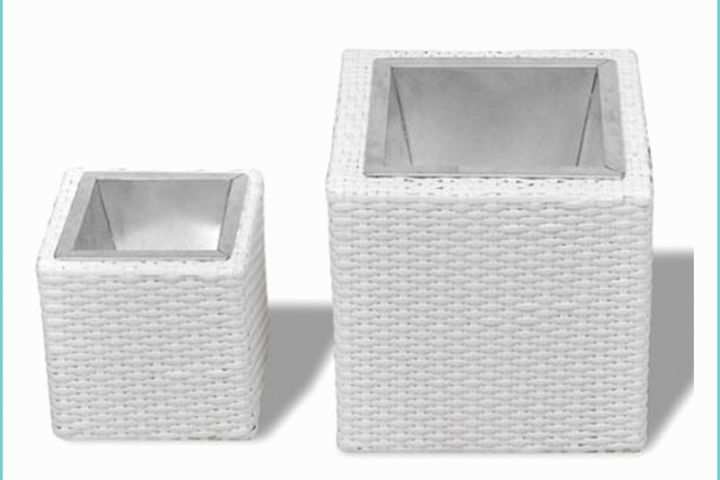 Fioriere Da Esterno Componibili Set Di 2 Fioriere In Rattan Da Esterno Colore Bianco
