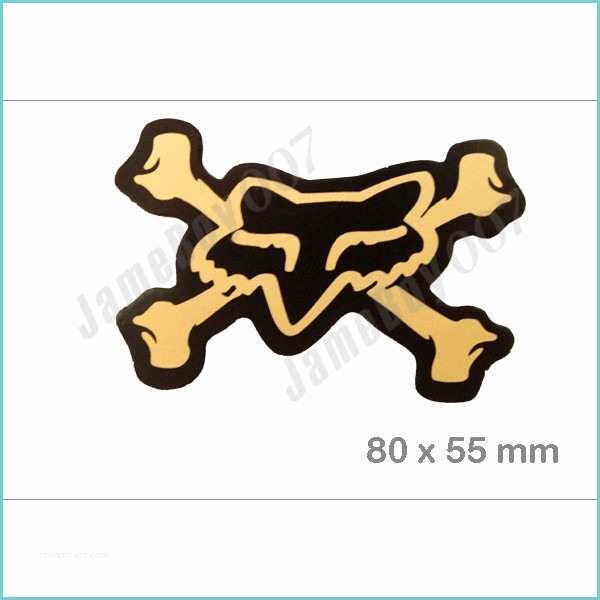 Fox Racing Stickers for Dirt Bikes Mrs0894 Gold Fox Skull Racing Emblem Die Cut Decorative