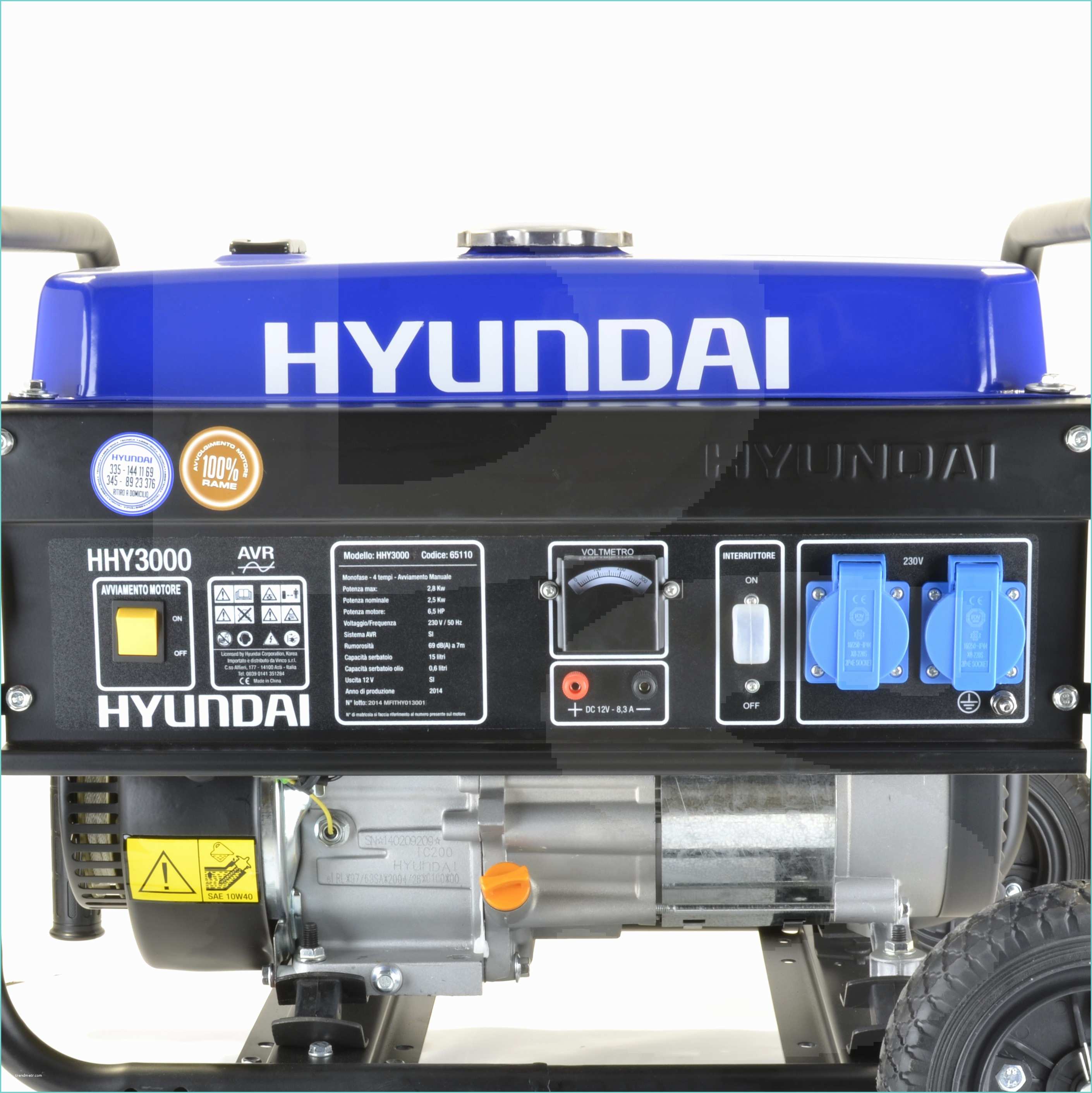Generatore Di Corrente Hyundai Hy 3000 3 Kw Generatore Di Corrente Monofase Hyundai Hy3000 3 Kw 6 5