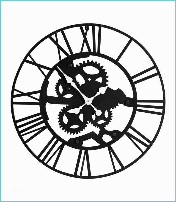 Grosse Horloge Maison Du Monde Grande Horloge Murale Ronde En Métal Noir Style Industriel