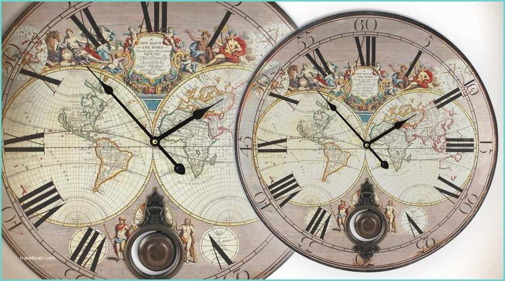 Grosse Horloge Maison Du Monde Horloge Déco Murale Mappemonde Vintage