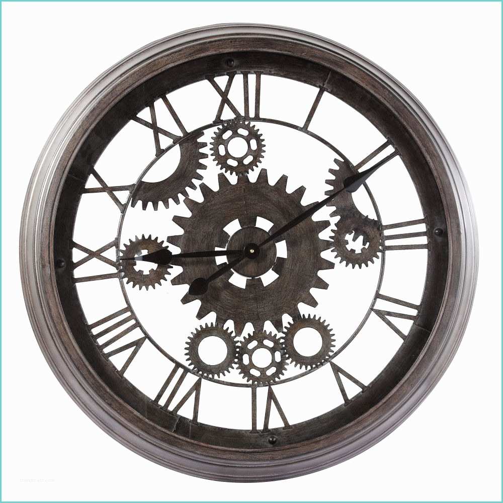 Grosse Horloge Maison Du Monde Horloge Indus En Métal Noire D 82 Cm Contre Temps