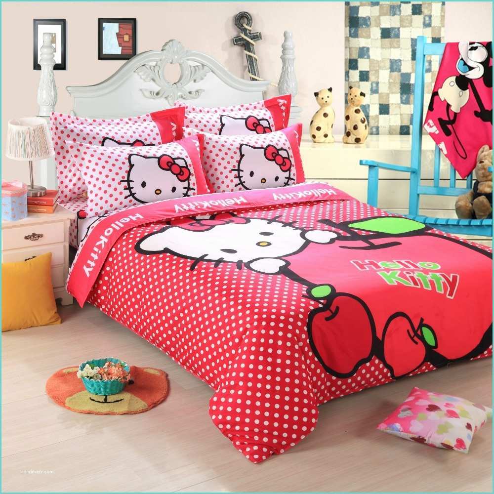 Hello Kitty Comforter Set Cartoon Duvet Cover Kids Hello Kitty Bedding Set Twin Full