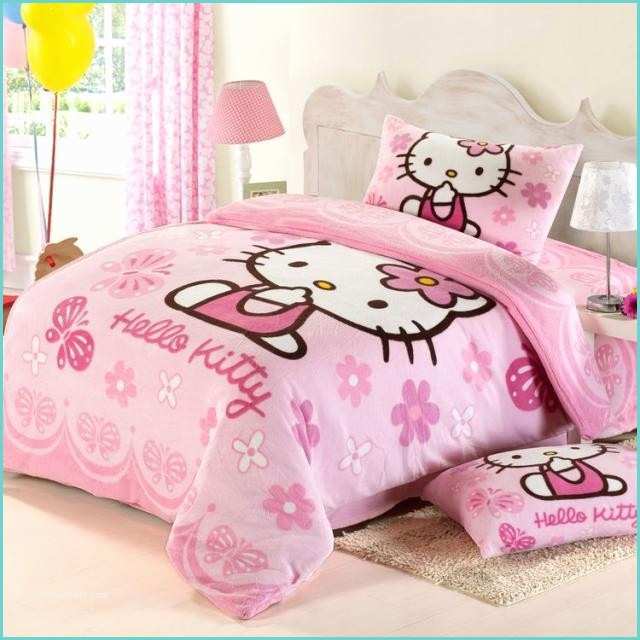 Hello Kitty Comforter Set Pink Hello Kitty Coral Fleece for Twin Bed Hello Kitty