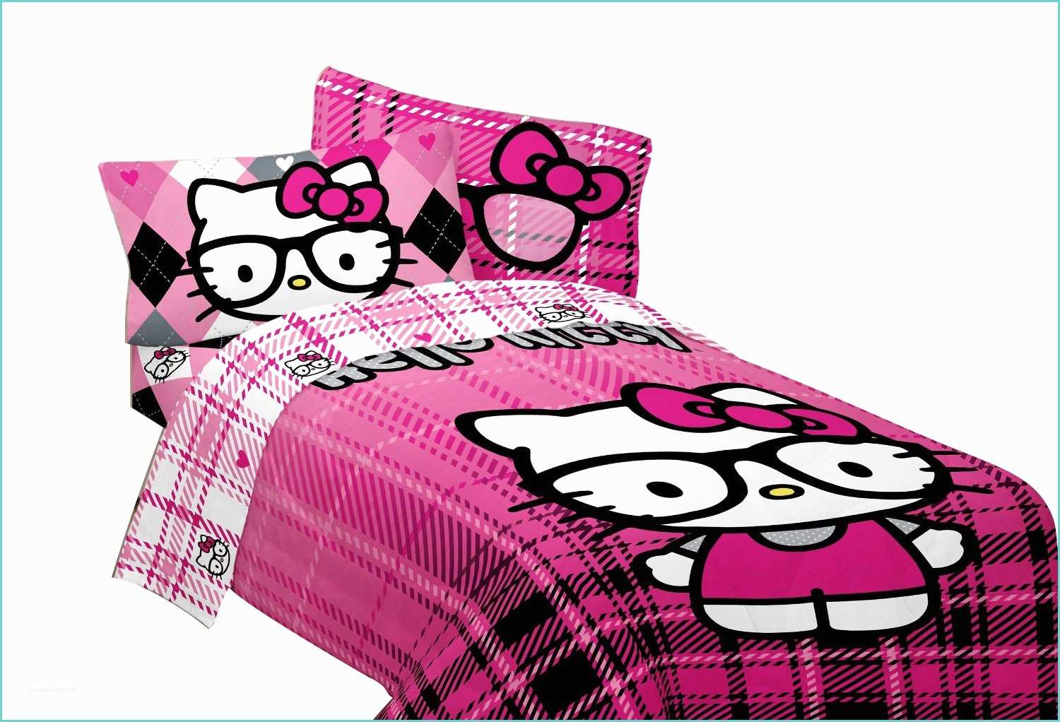 Hello Kitty Comforter Set Sanrio Hello Kitty Bed Sheet Set I Heart Nerds Pink
