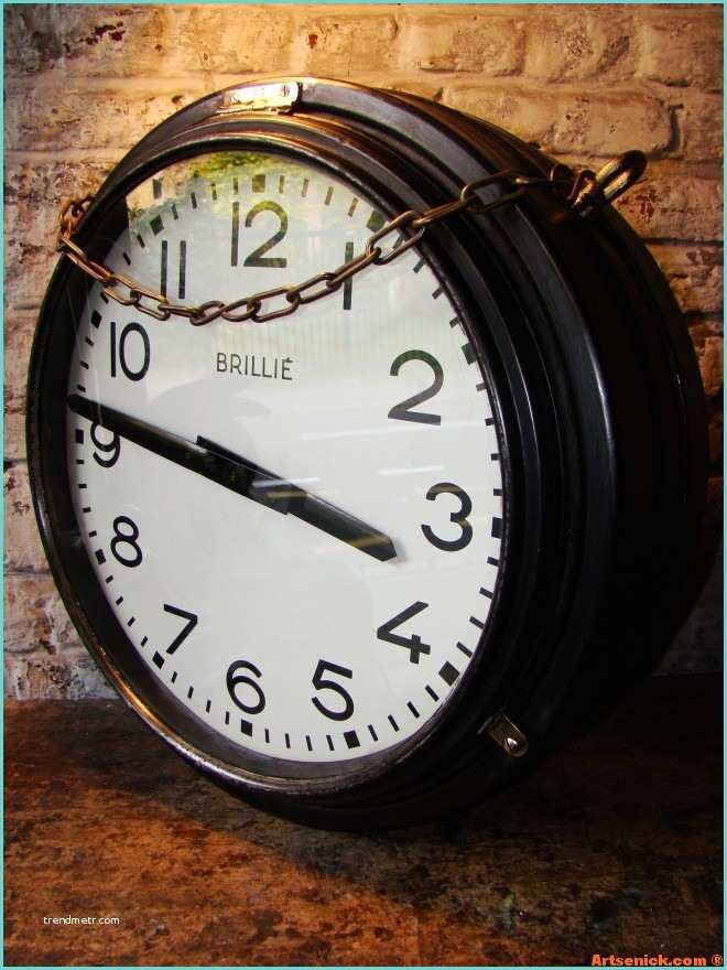 Horloge Geante Industrielle Belle Horloge Industrielle De Gare Double Face ” BrilliÉ
