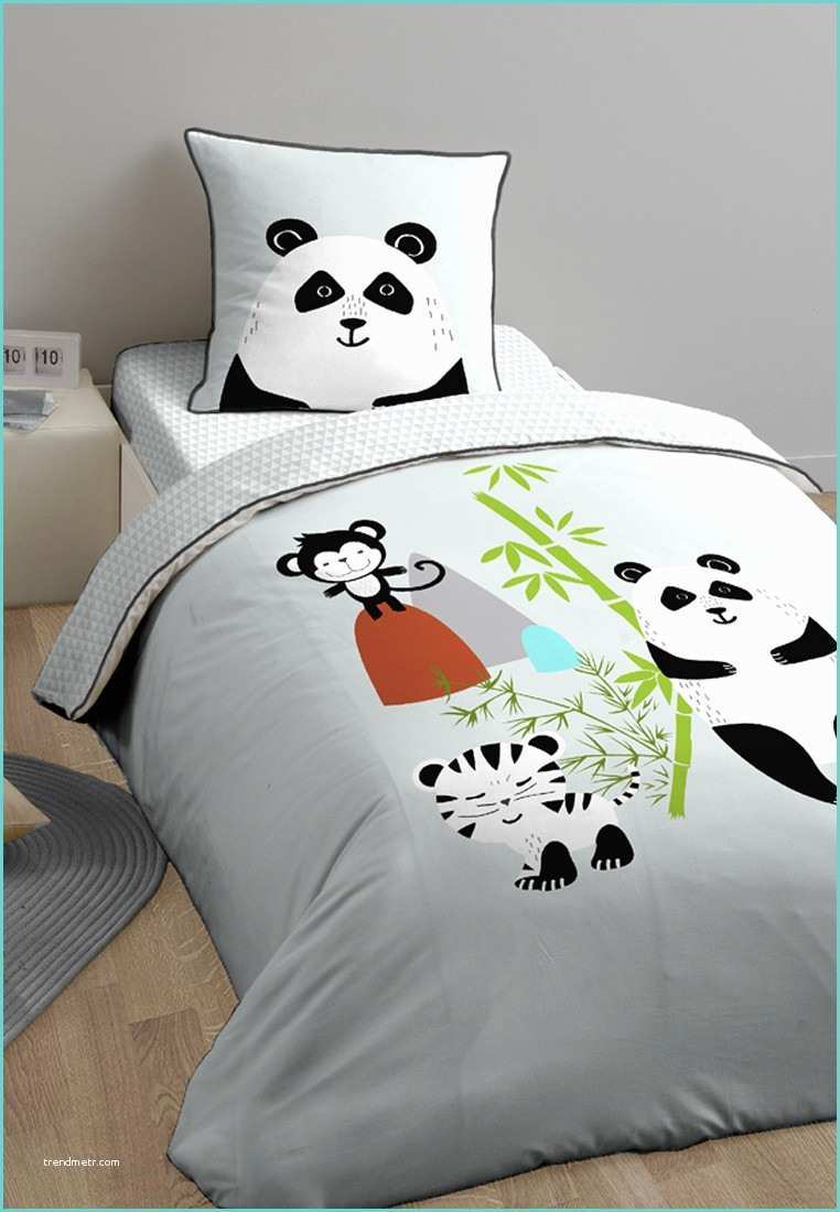 Housse De Couette Lit Enfant Parure De Lit Enfant Panda Housse De Couette 140x200 Cm