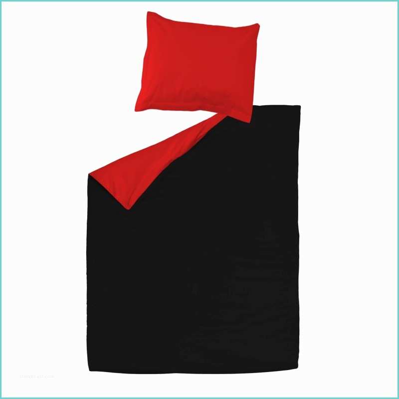 Housse De Couette Noir Et Rouge Noir & Rouge Coton Parure De Lit Réversible Housse