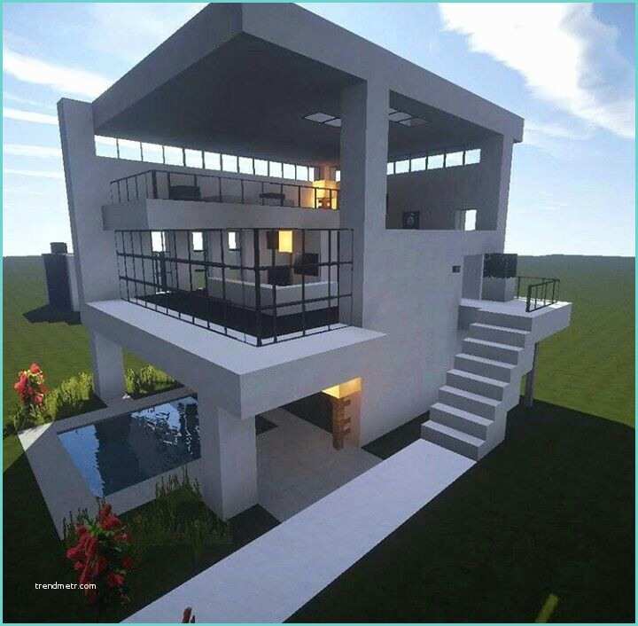 How to Build A Simple Modern House In Minecraft Pe Minecraft Biome Modern House Build