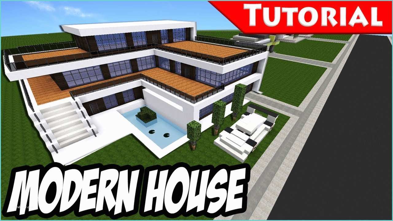How to Build A Simple Modern House In Minecraft Pe Minecraft Easy Modern House Mansion Tutorial Download