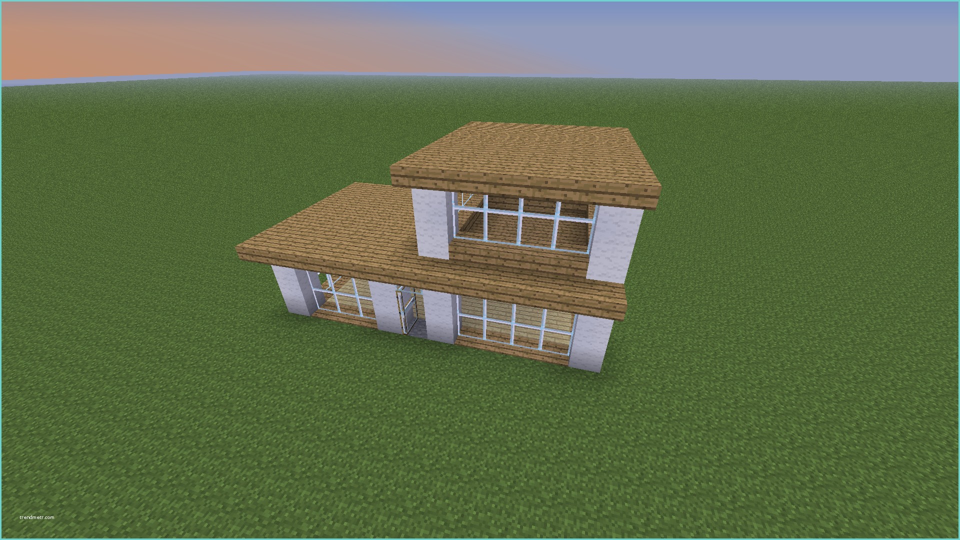 How to Build A Simple Modern House In Minecraft Pe Modern House Minecraft Tutorial
