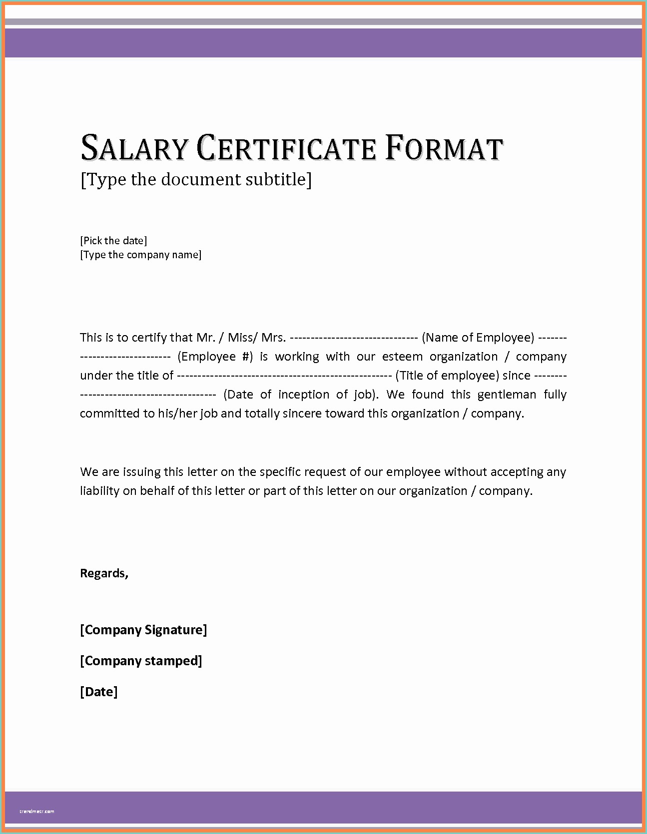 How to Write Certificate 6 Salary Proof Letter Template