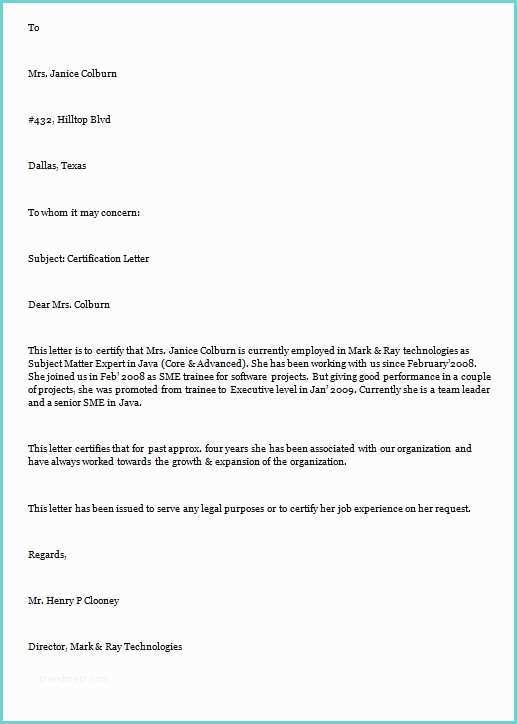 How to Write Certificate Outstanding Employment Certificate Letter Template Sample