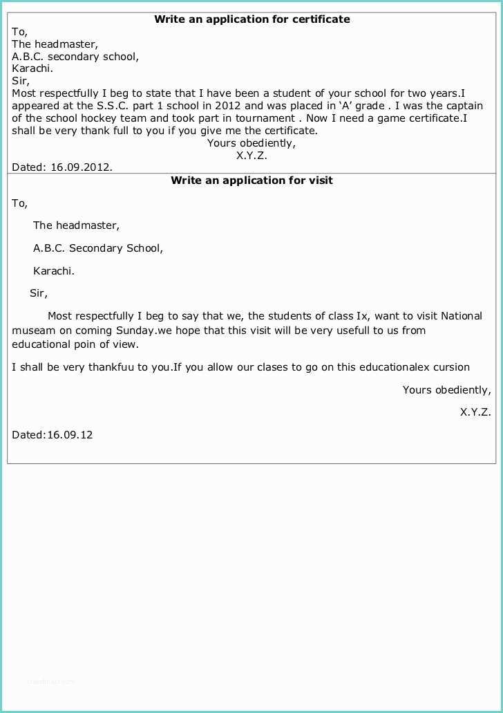 How to Write Certificate Write An Application for Certificate