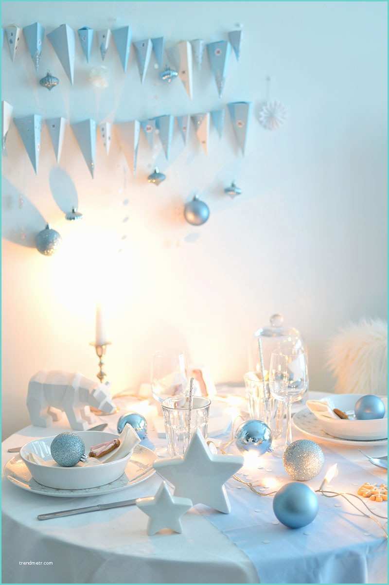 Ides Dco Table Noel Deco Table Noel Bleu Et Blanc