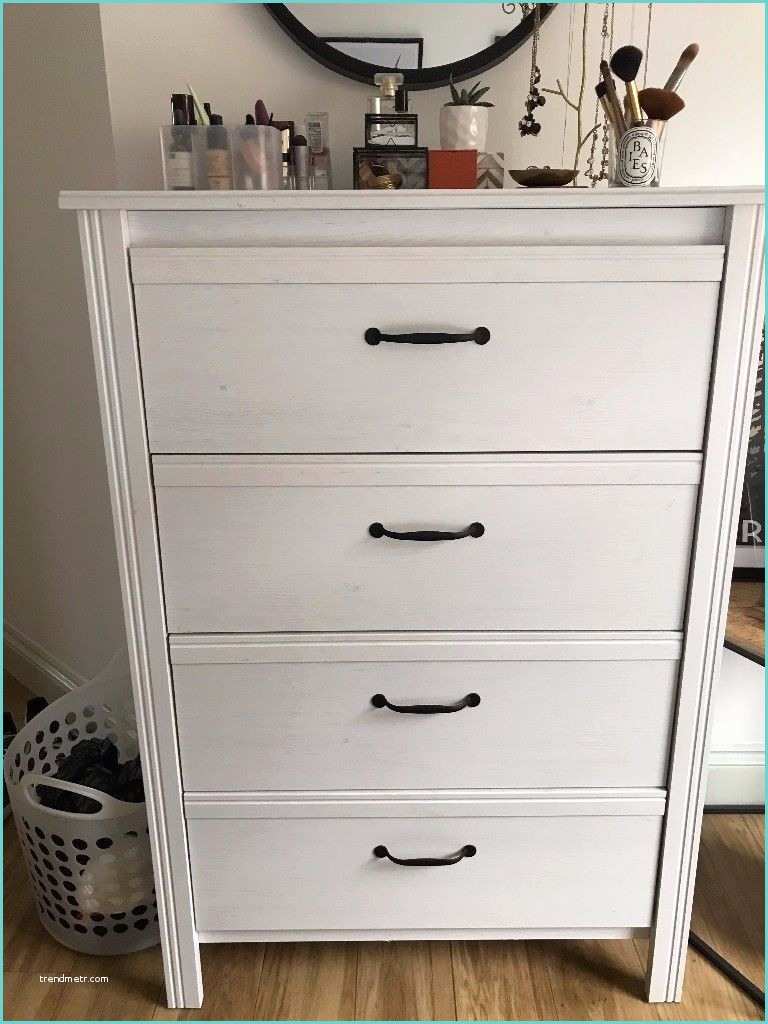 Ikea Brusali Chest Of Drawers Ikea Brusali Chest Of 4 Drawers White with Black Handles