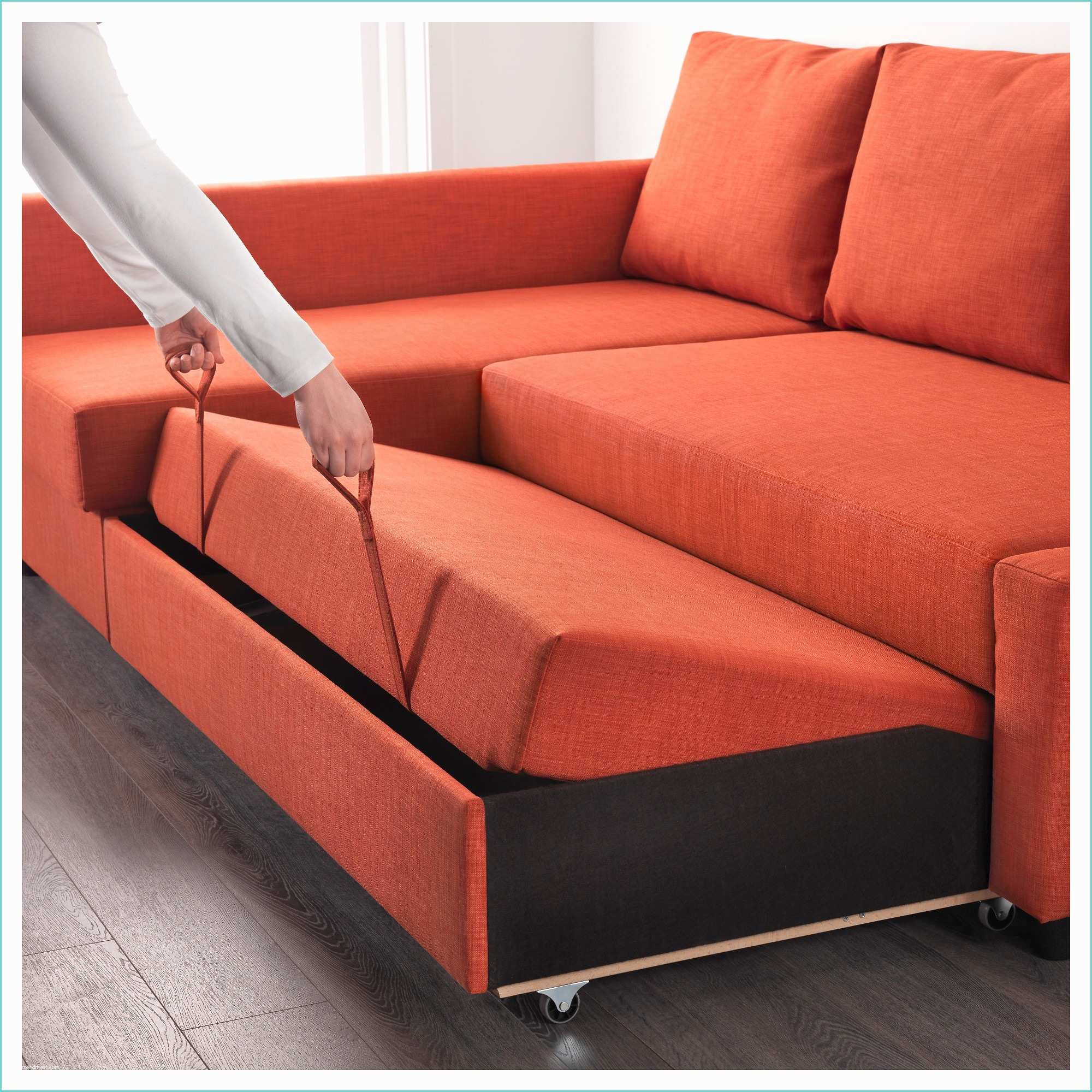 Ikea Corner sofa Friheten Corner sofa Bed with Storage Skiftebo Dark orange