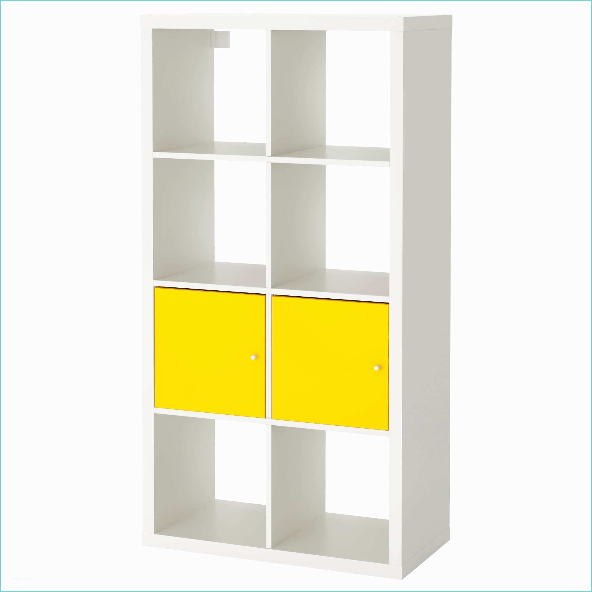 Ikea Kallax Shelf Kallax Shelving Unit with Doors White Yellow 77x147 Cm Ikea