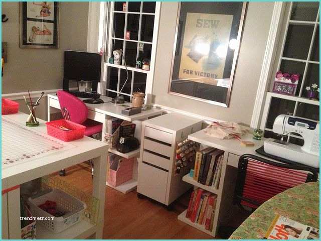 Ikea Micke Desk with Integrated Storage Love the 2 Desks From Ikea for Sewing and Stamping