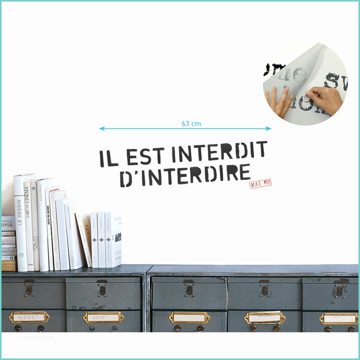 Il Est Strictement Interdit Sticker Texte "il Est Interdit D Interdire" 175 03