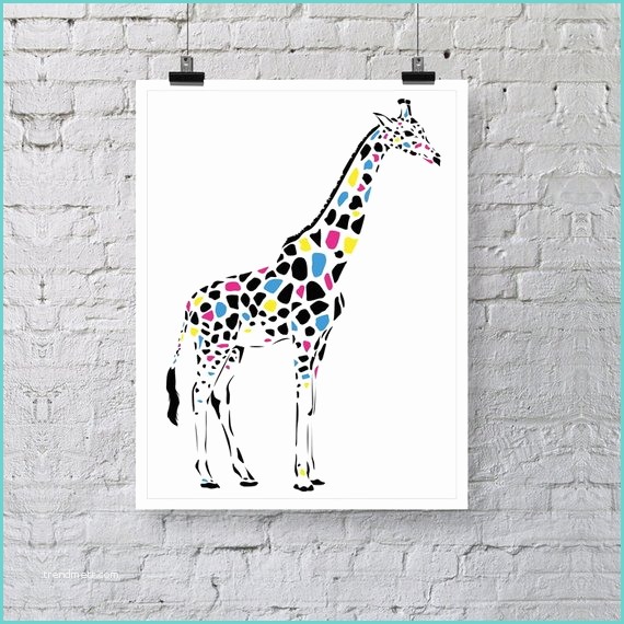 girafe animaux poster print illustration