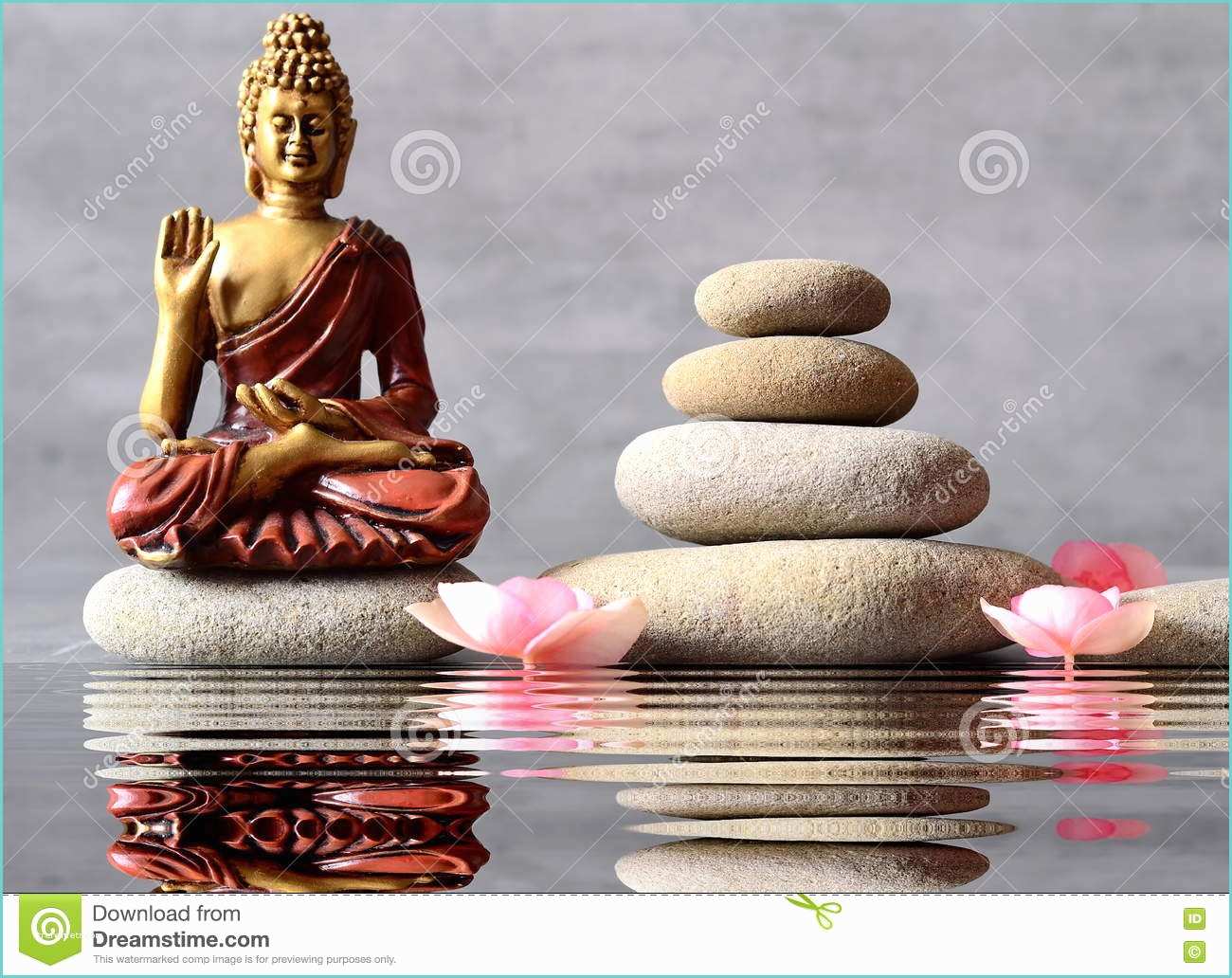 Image Zen Bouddha Buddha is Sitting In Zen Garden Stock Image