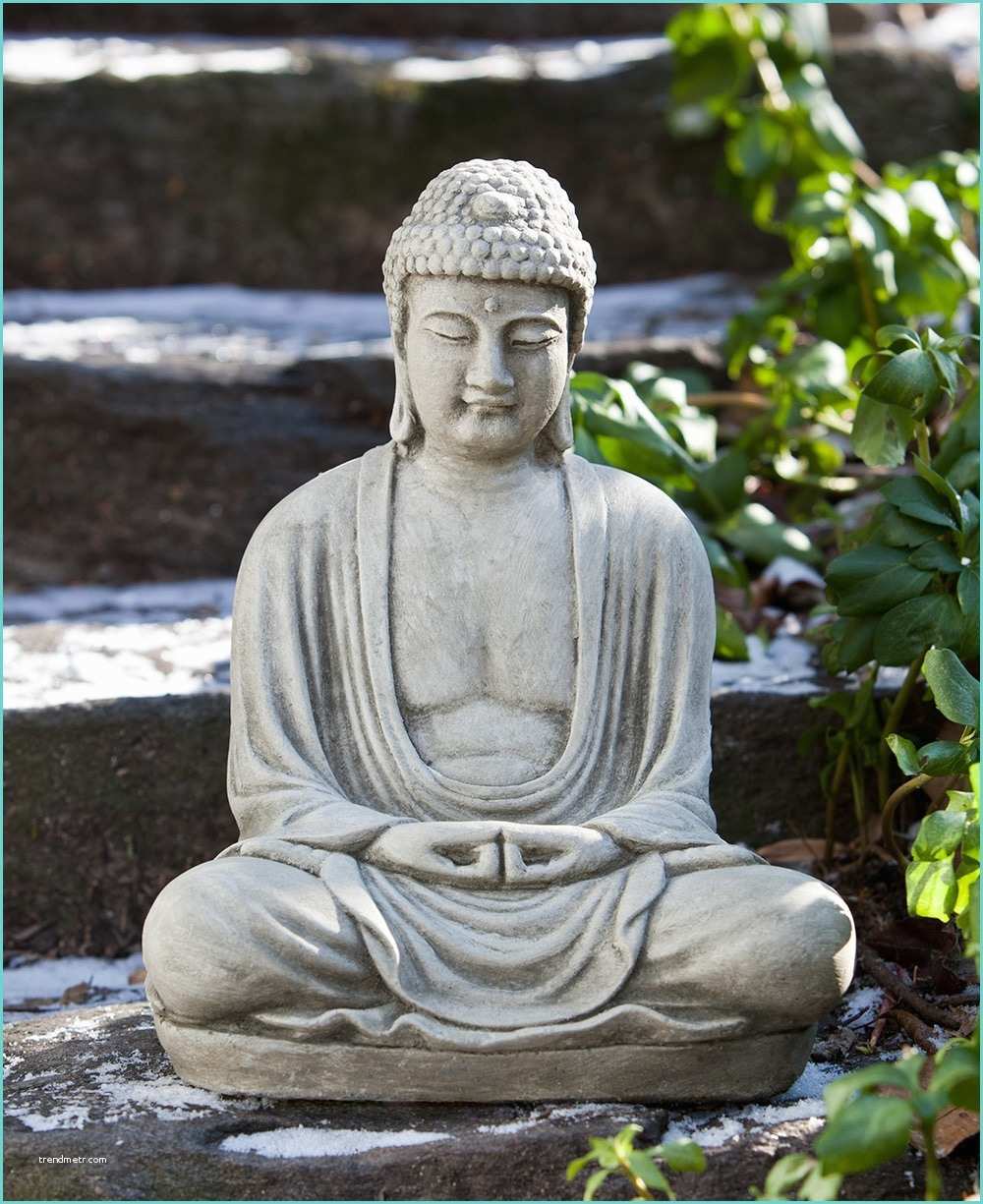 Image Zen Bouddha Grey Buddha Garden Statue Cast Stone
