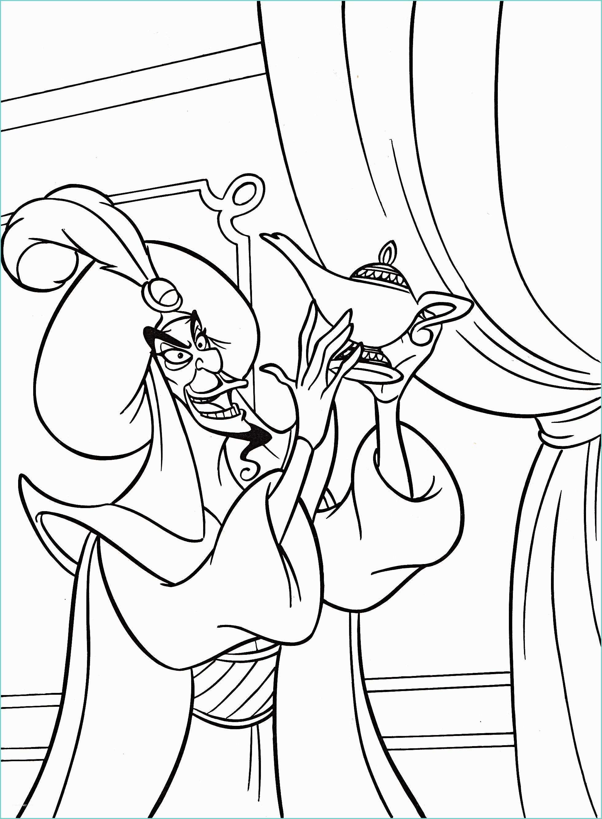 Immagini Aladdin Da Colorare Jafar Con La Lampada Disegni Da Colorare Gratis Disegni