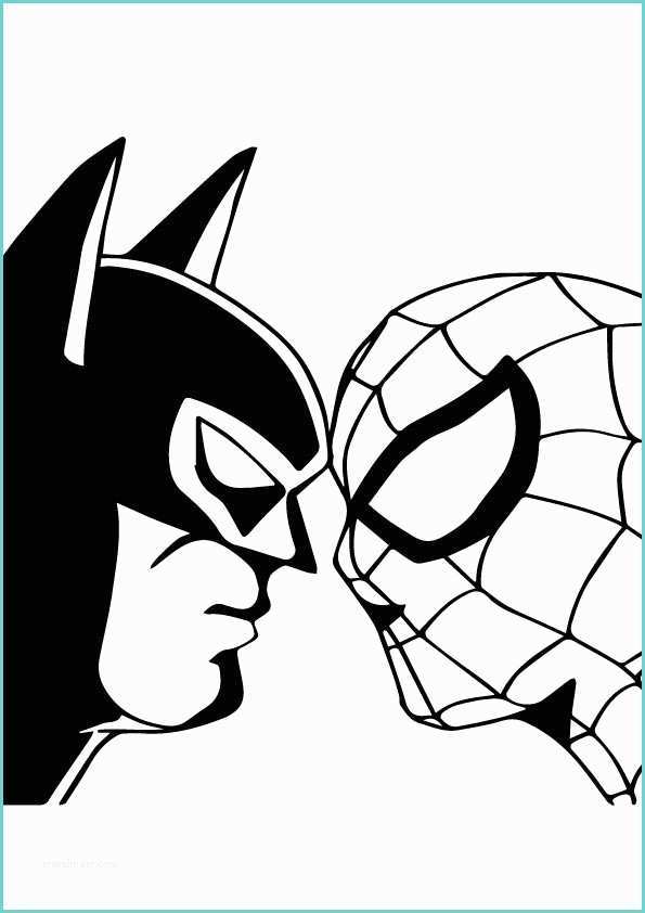 Immagini Di Batman Da Colorare Disegno Di Spiderman Contro Batman Da Colorare