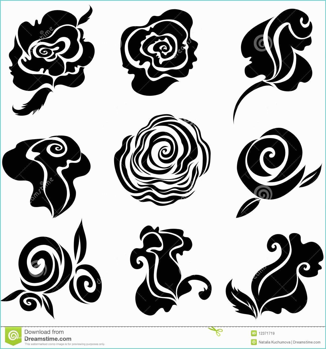 Immagini Di Rose Da Disegnare Insieme Degli Elementi Di Rosa Di Disegno Del Fiore Del