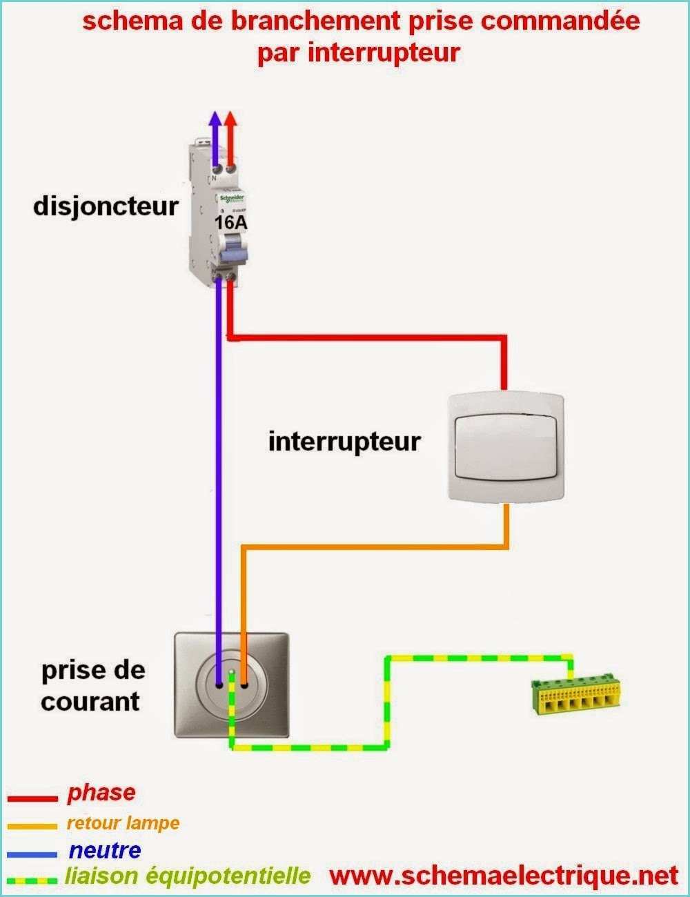 Interrupteur Avec Prise De Courant Schema Electrique Branchement Cablage