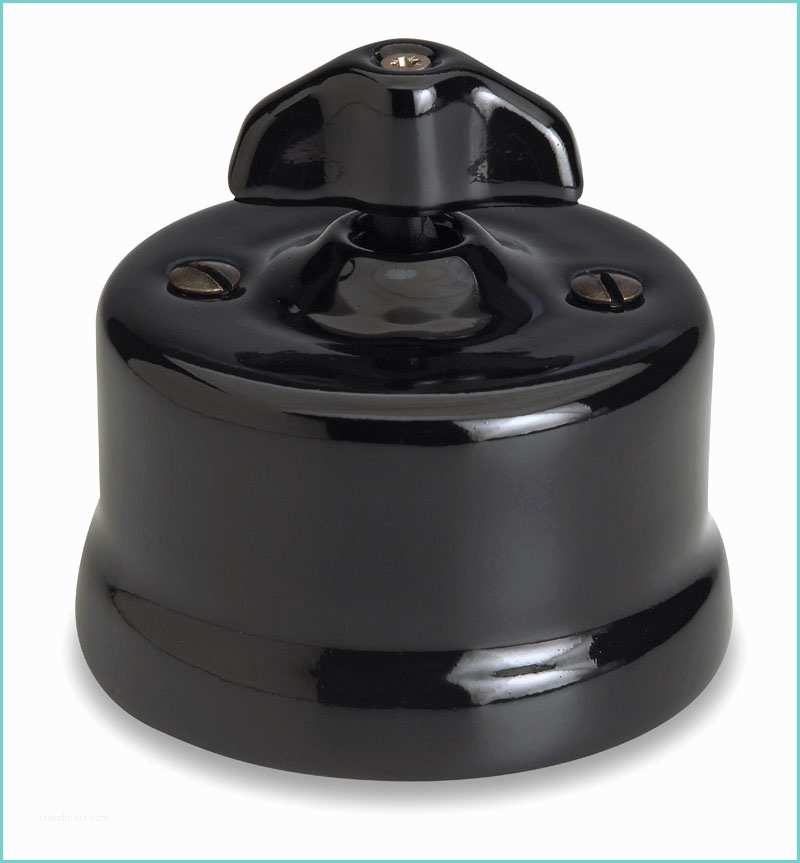 Interrupteur En Saillie Design Garby Interrupteur Porcelaine Noire Rotatif En Applique à