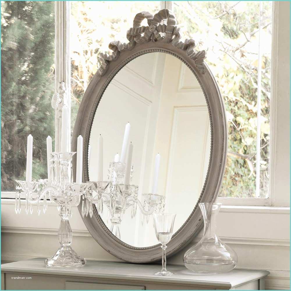 La Maison Du Monde Specchi Miroir Ovale En Bois Taupe H 95 Cm Bianca