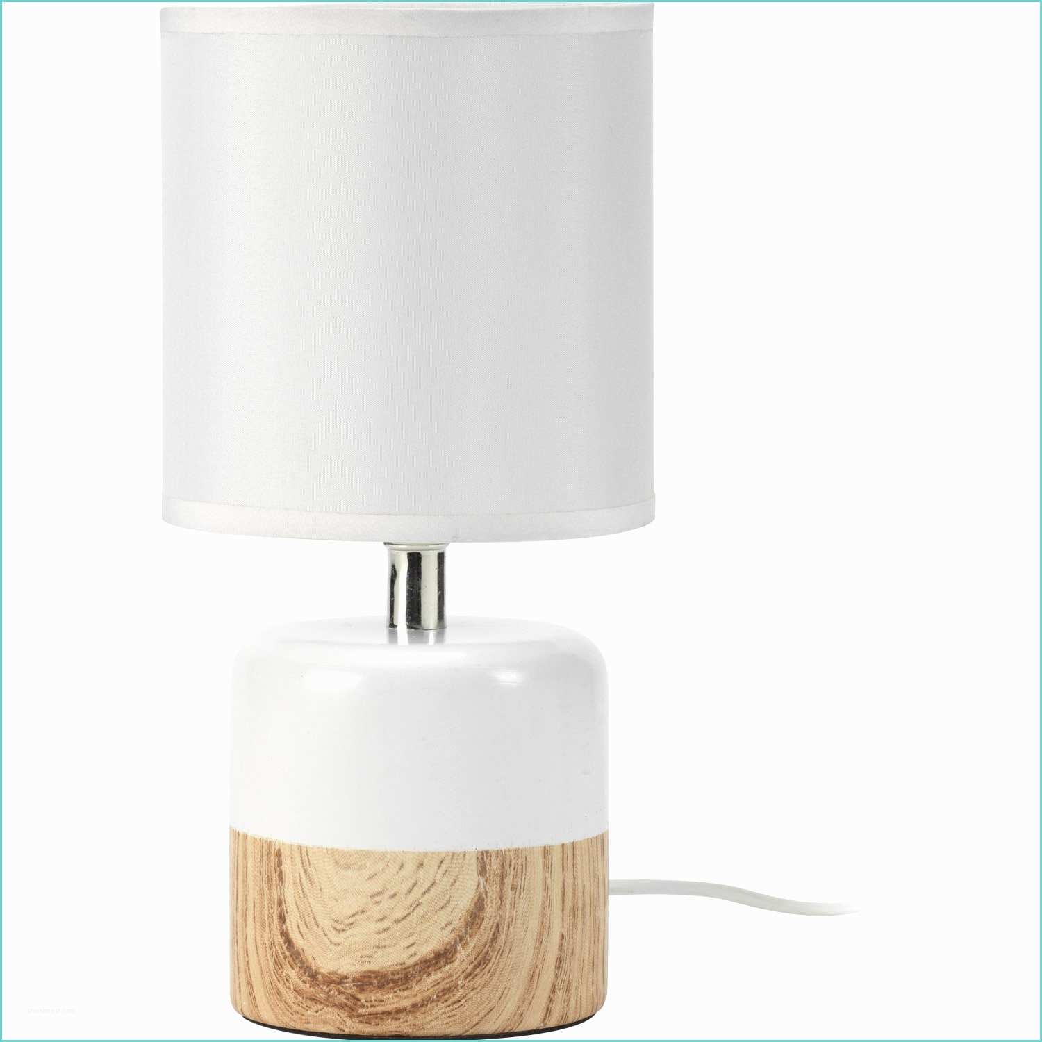 Lampe De Chevet Leroy Merlin Lampe Wood Mathias Coton Blanc 40 W