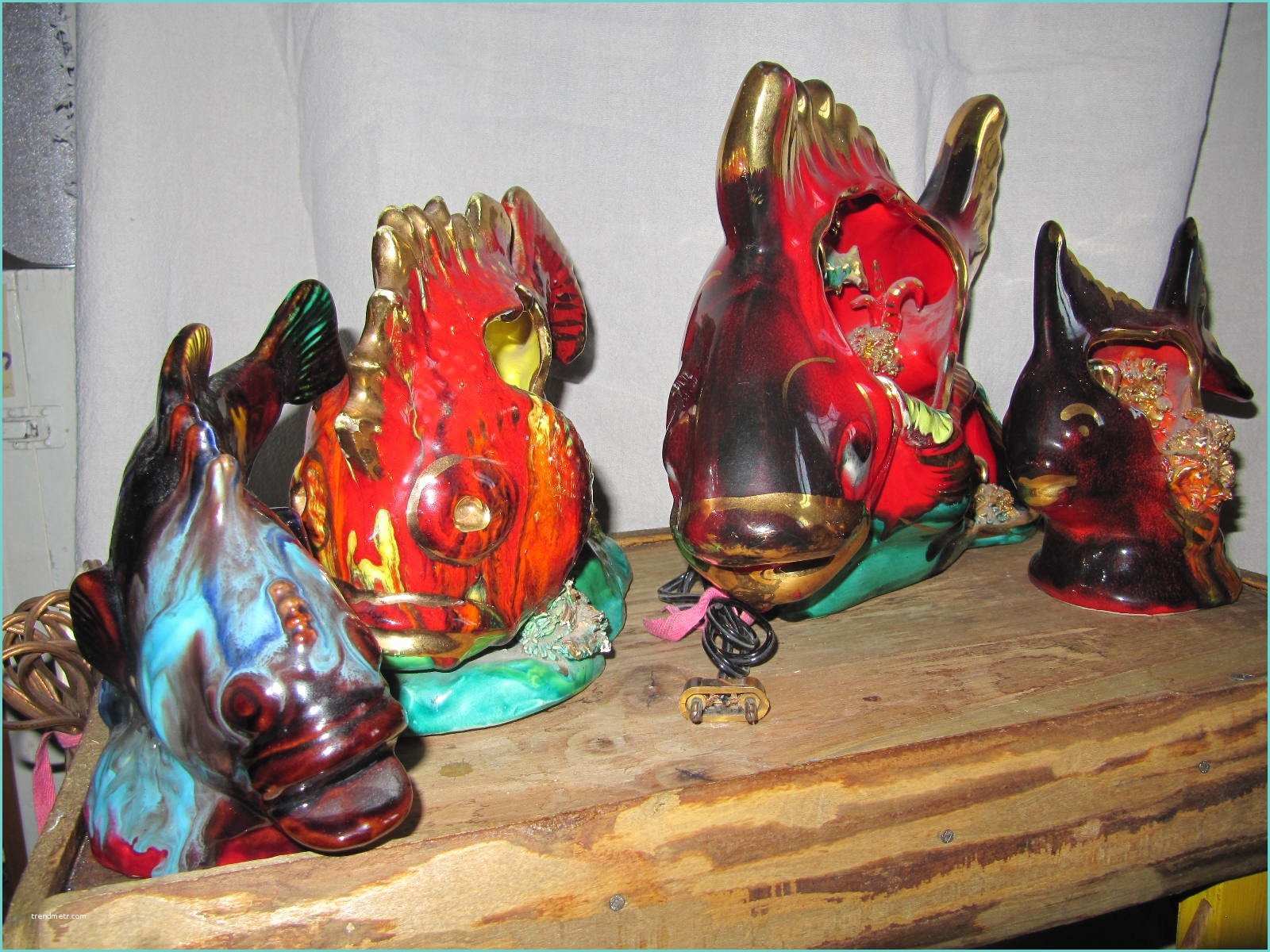 Lampe Poisson Vallauris CÉramique Poterie · Mes Collections ordo Ab Chao