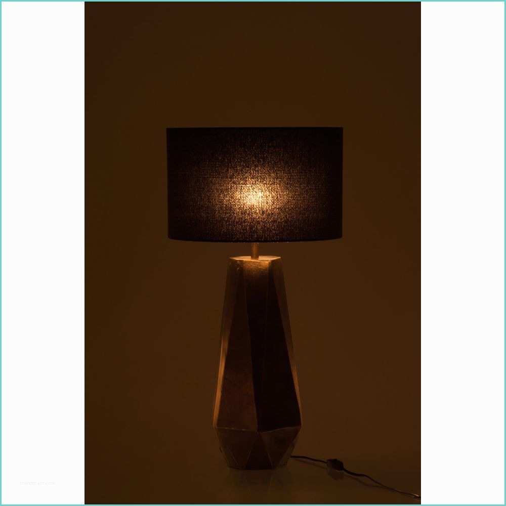 Lampe Sur Pied Classique Lampe Sur Pied En Alu Teintes or Abat Jour Gris D21 H53cm