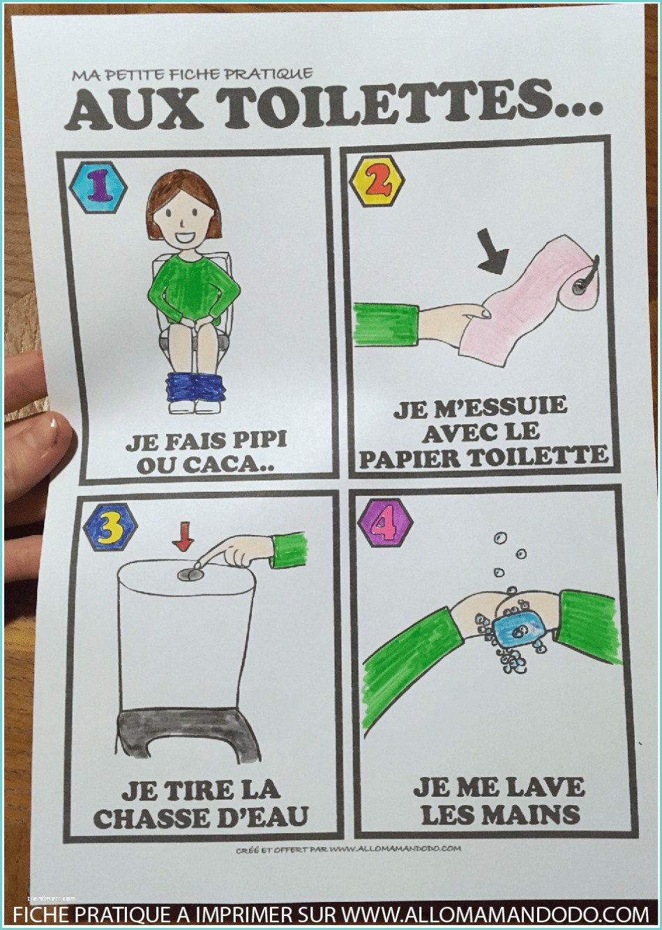 Lave Main Sur Chasse Deau Fiche Pratique "aux toilettes" à Imprimer