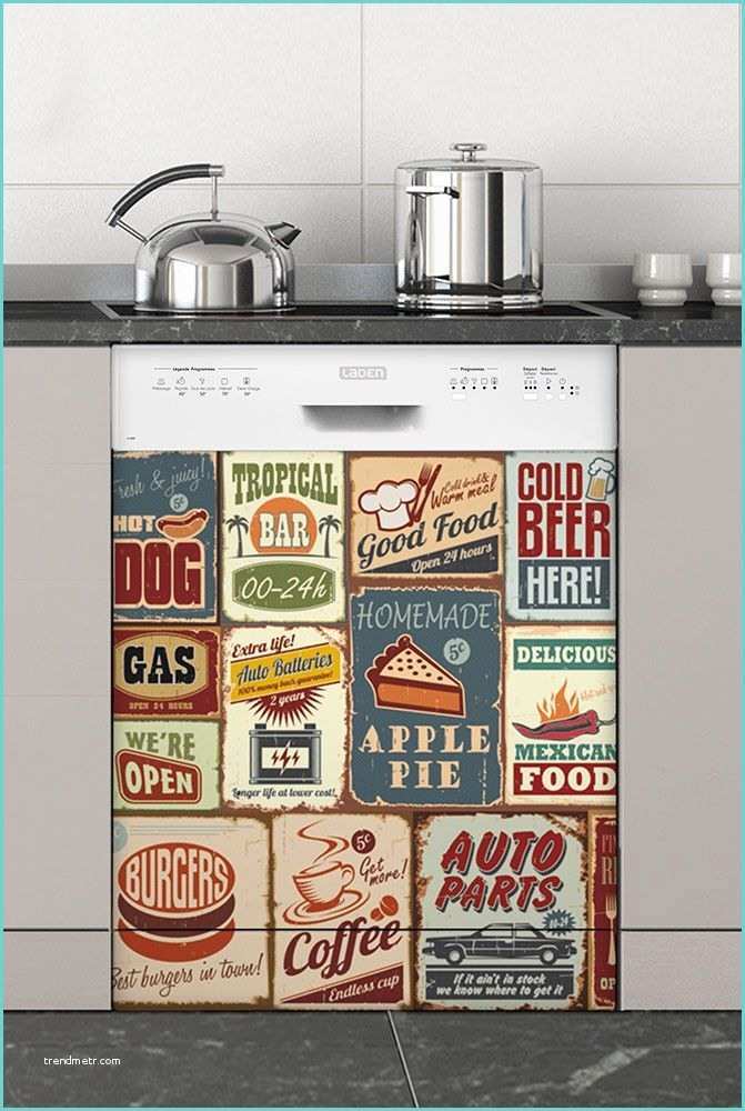 Lave Vaisselle Rtro Vintage Sticker Lave Vaisselle Idée Cuisine