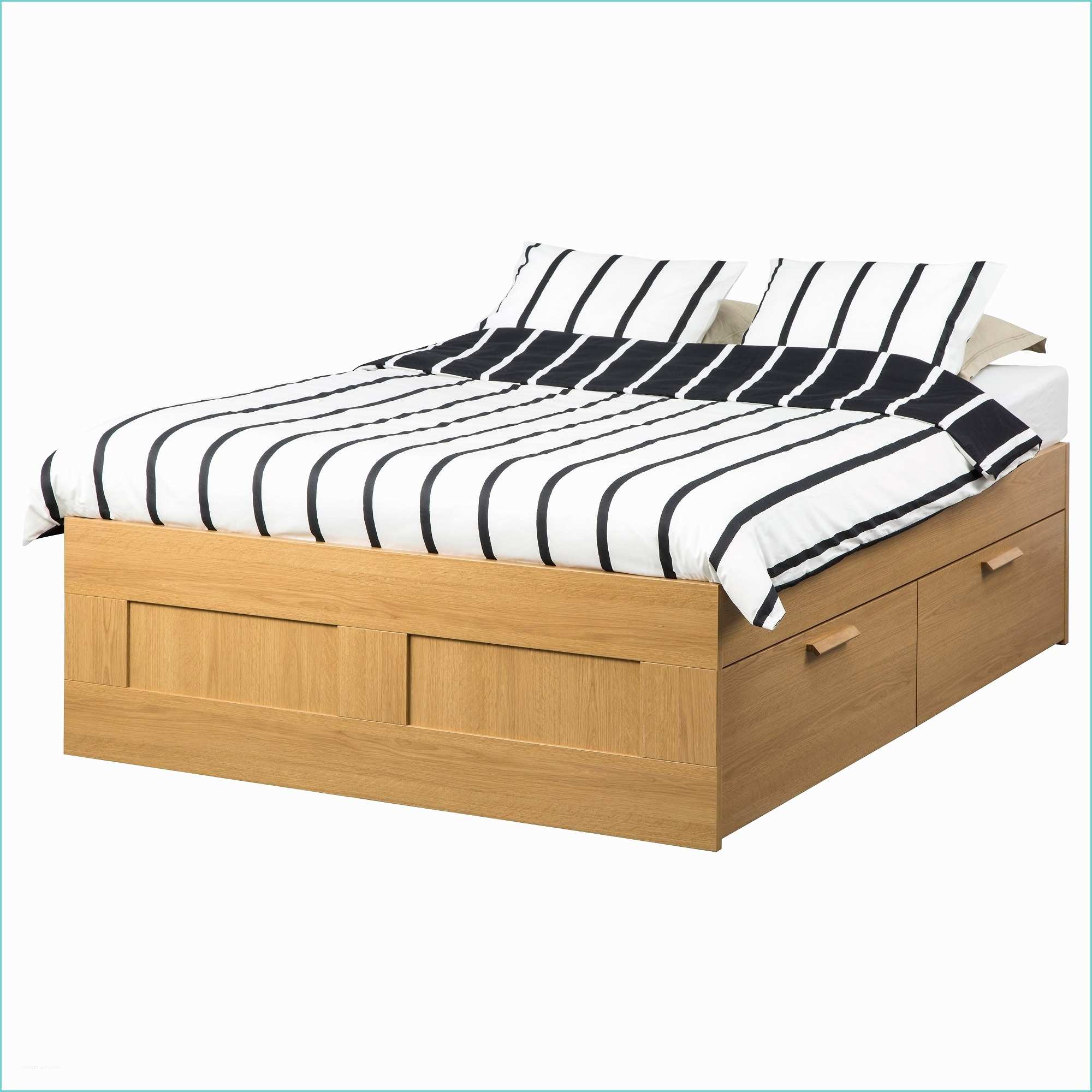 Leirsund Slatted Bed Base Adjustable Brimnes Bed Frame with Storage Oak Effect Leirsund