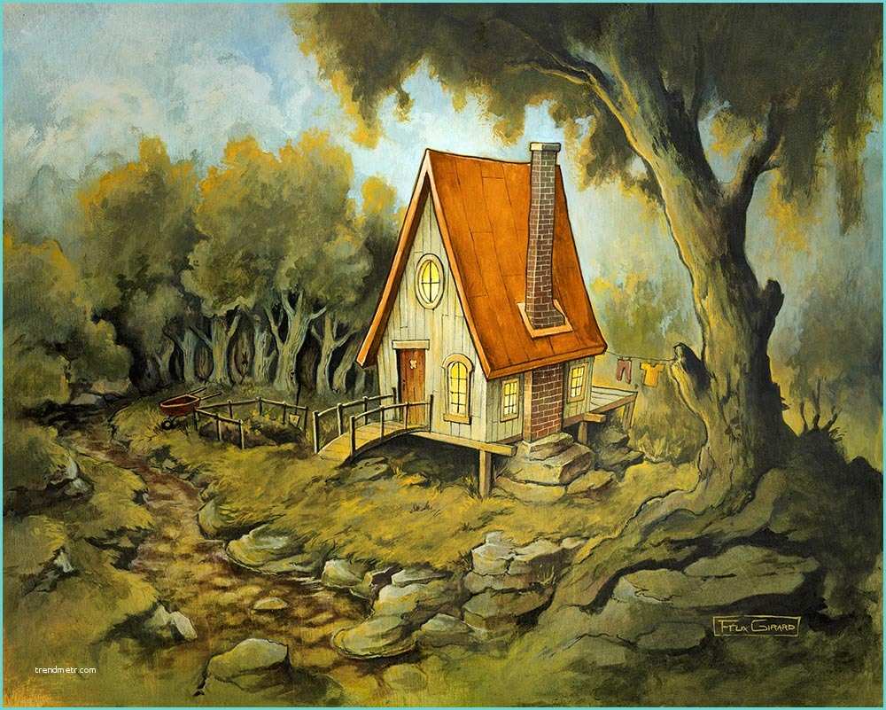 Les Peinture Des Maison La Maison Dans La forêt Félix Girard Artiste Peintre