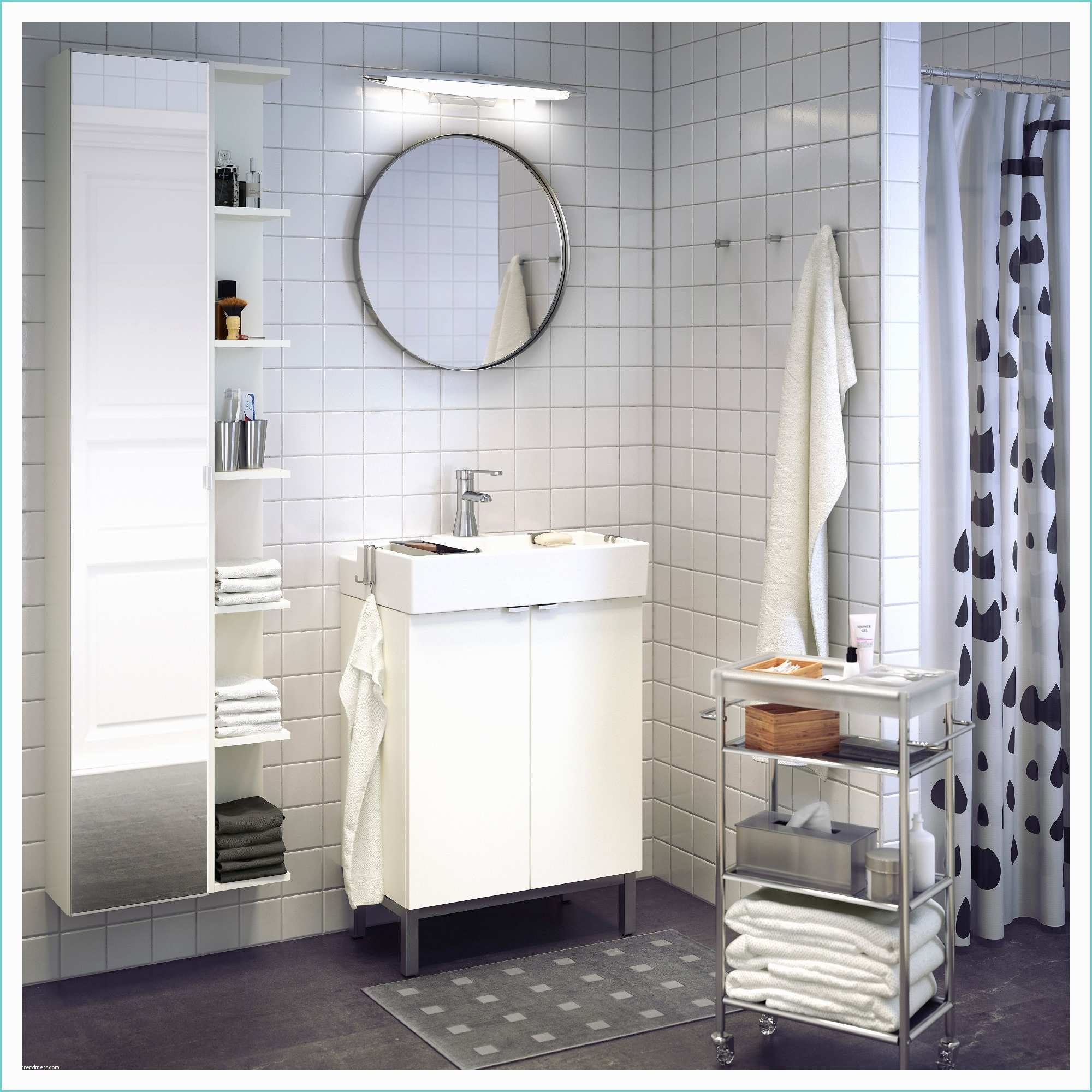 Lidl Mobile Bagno 2018 LillÅngen High Cabinet with Mirror Door White 30 X 21 X