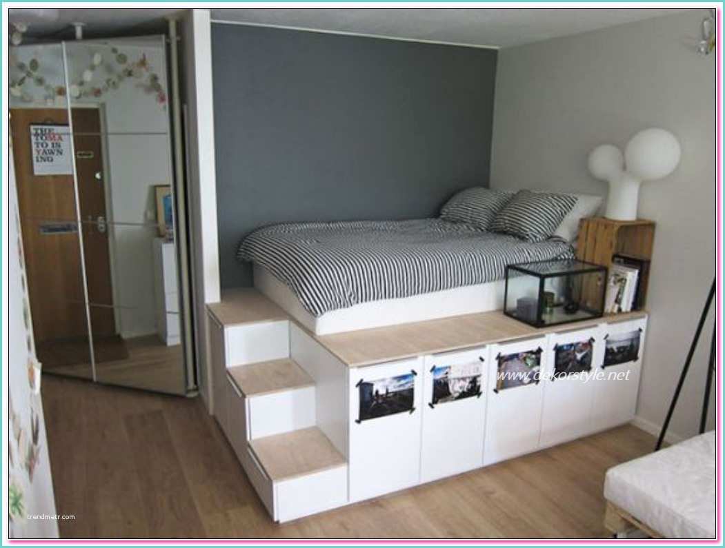 Lit Plateforme Ikea Küçük Yatak Odaları Için 5 Değerli Dekorasyon Fikirleri